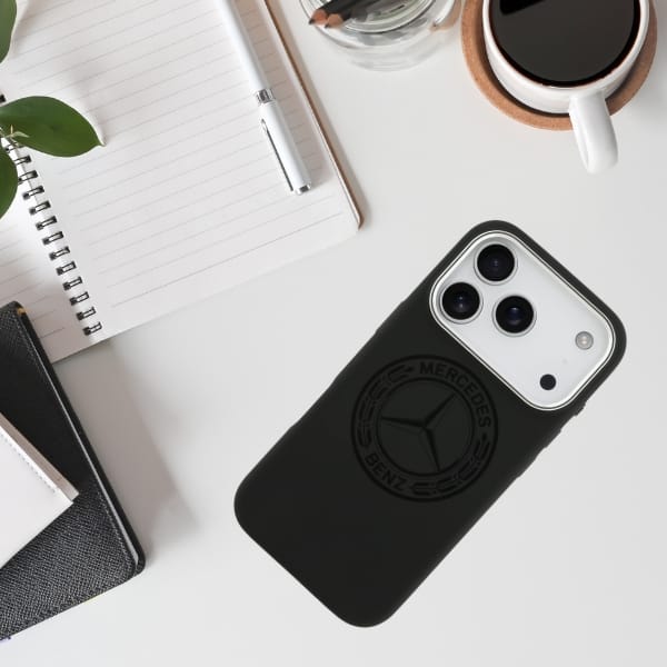 Etui Mercedes Silicone Vintage Logo      MagSafe do iPhone 17 Pro czarny