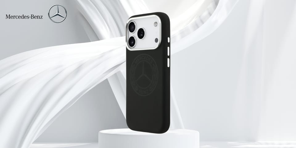 Etui Mercedes Silicone Vintage Logo      MagSafe do iPhone 17 Pro czarny