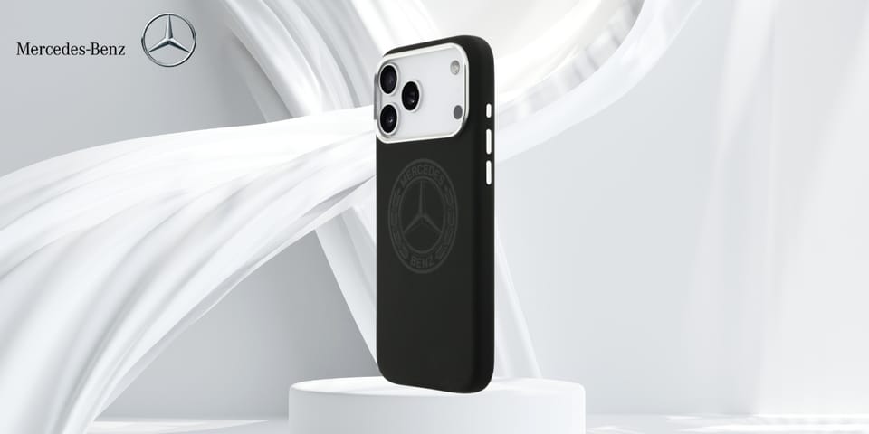 Etui Mercedes Silicone Vintage Logo      MagSafe do iPhone 17 Pro Max czarny