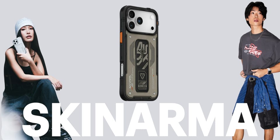 Etui Skinarma Aegis do iPhone 17 Pro Max Magnetic Charging + Grip Stand szary