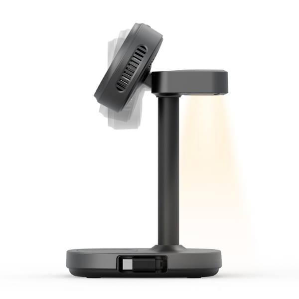 Stacja ładująca Energea MagArctic Stand  4w1 Qi2 z chłodzeniem, kablem i ładowarką 65W gunmetal