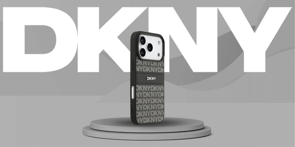 Etui DKNY Repeat Texture Pattern with    Tonal Stripe do iPhone 17 Pro czarny