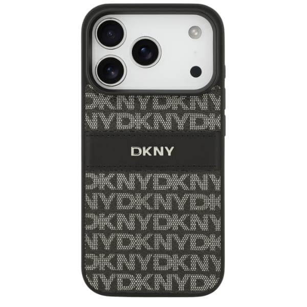 Etui DKNY Repeat Texture Pattern with    Tonal Stripe do iPhone 17 Pro czarny