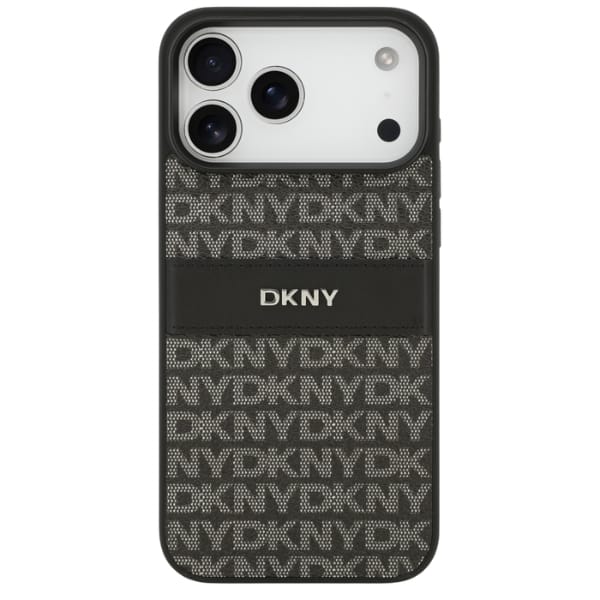 Etui DKNY Repeat Texture Pattern with    Tonal Stripe do iPhone 17 Pro Max czarny