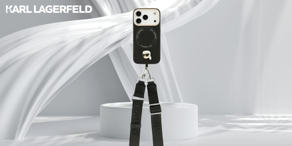 Etui Karl Lagerfeld Big Strap Karl Metal Logo MagSafe do iPhone 17 Pro czarny