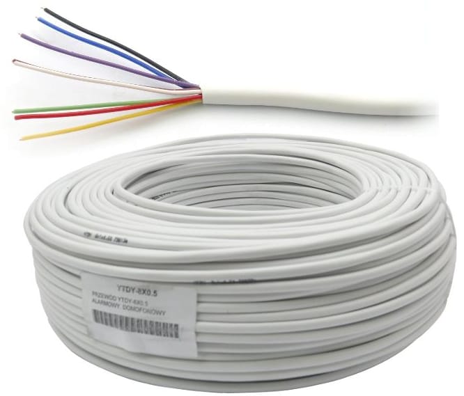 Przewód domofon, alarm 8 x 0,5 rolka 100m Mercor