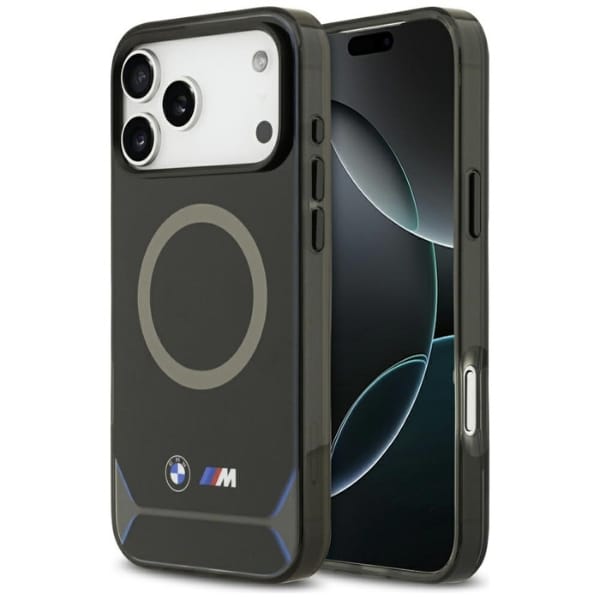 Etui BMW M IML Metal Buttons & Logo      MagSafe do iPhone 17 Pro Max czarno-niebieski