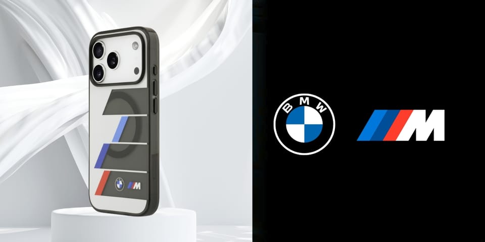 Etui BMW M IML Metal Buttons Tricolor    Lines MagSafe do iPhone 17 Pro antracyt