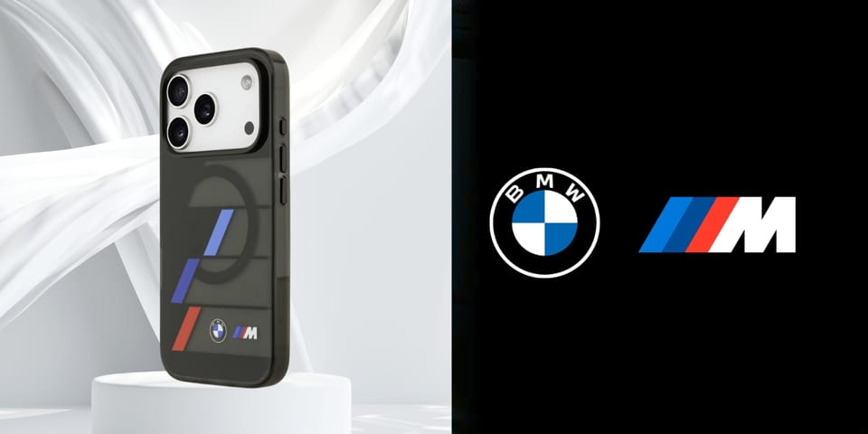 Etui BMW M IML Metal Buttons Tricolor    Lines MagSafe do iPhone 17 Pro czarny