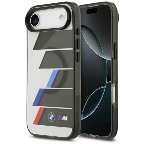 Etui BMW M IML Metal Buttons Tricolor    Lines MagSafe do iPhone Air antracyt