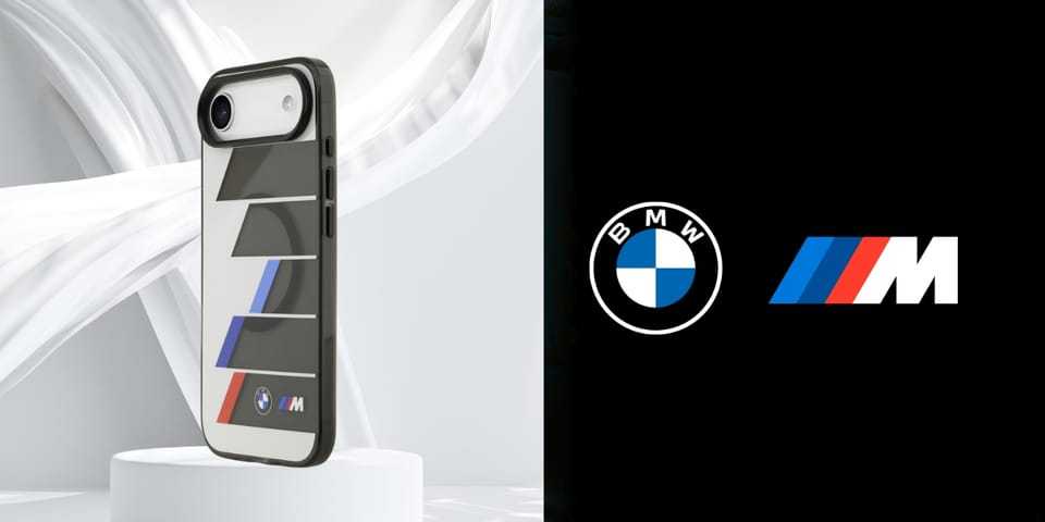 Etui BMW M IML Metal Buttons Tricolor    Lines MagSafe do iPhone Air antracyt