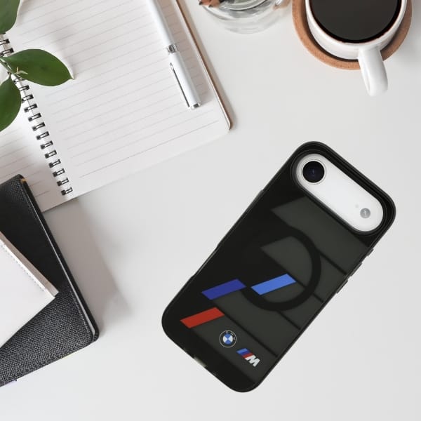 Etui BMW M IML Metal Buttons Tricolor    Lines MagSafe do iPhone Air czarny