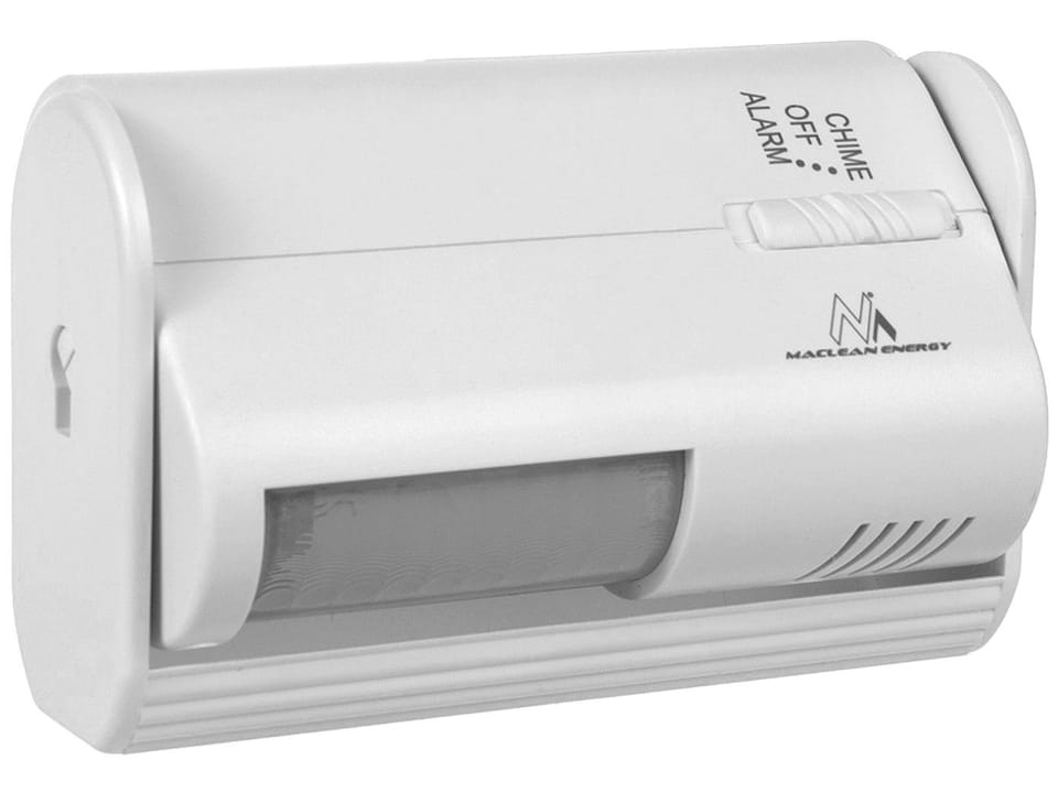 Bezprzewodowy sygnalizator wejścia, czujnik PIR, zasięg 8m 9V DC alarm 70dB