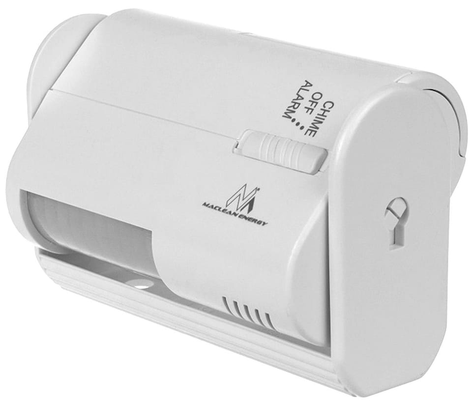 Bezprzewodowy sygnalizator wejścia, czujnik PIR, zasięg 8m 9V DC alarm 70dB