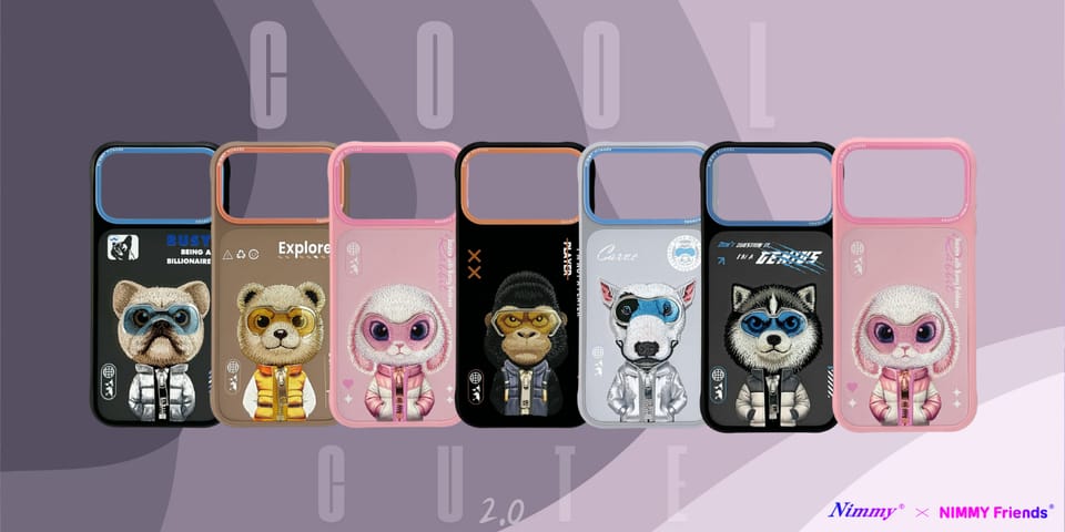 Etui Nimmy Cool&Cute 2.0 Wolf do iPhone  17 Pro Max czarny