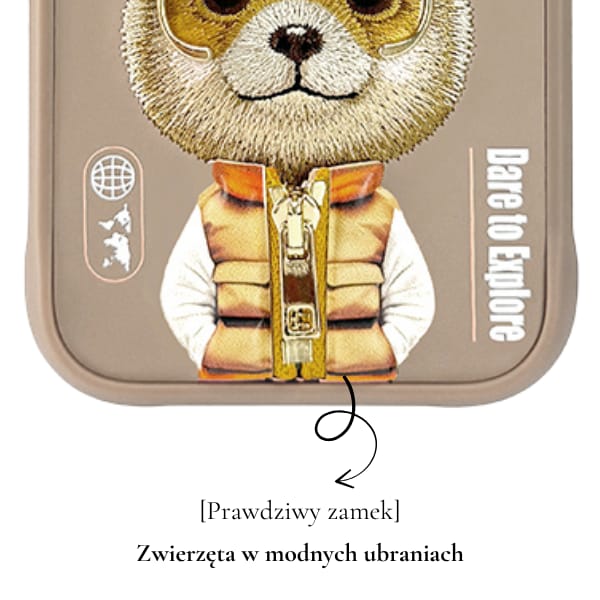 Etui Nimmy Cool&Cute 2.0 Bear do iPhone  17 Pro Max beżowy