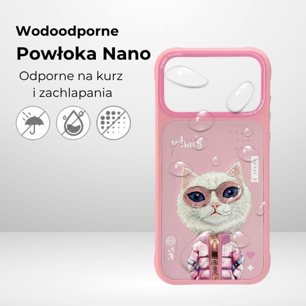 Etui Nimmy Cool&Cute 2.0 Cat do iPhone   17 Pro Max różowy