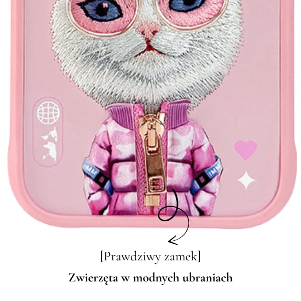 Etui Nimmy Cool&Cute 2.0 Cat do iPhone   17 Pro Max różowy
