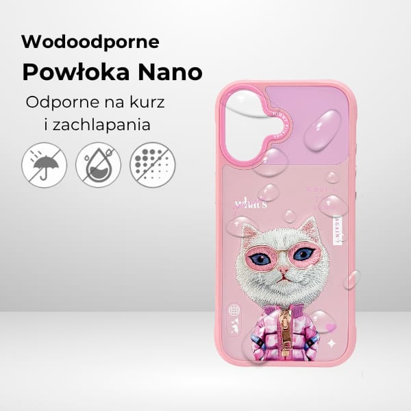 Etui Nimmy Cool&Cute 2.0 Cat do iPhone   17 różowy