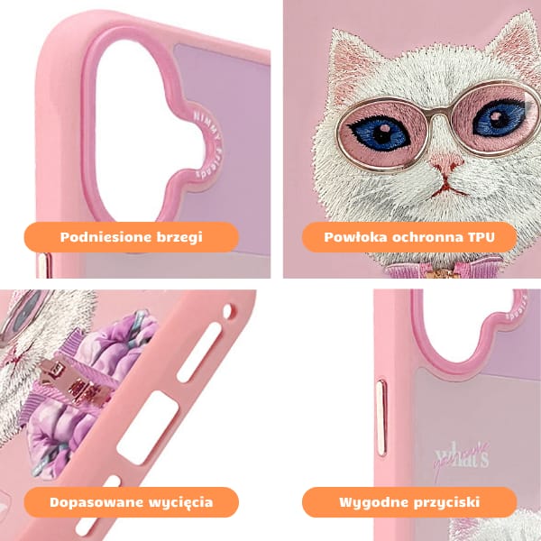 Etui Nimmy Cool&Cute 2.0 Cat do iPhone   17 różowy