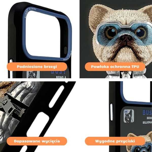 Etui Nimmy Cool&Cute 2.0 Dog do iPhone   17 Pro Max czarny