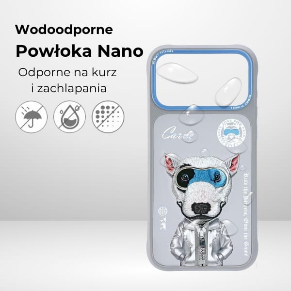 Etui Nimmy Cool&Cute 2.0 Dog do iPhone   17 Pro Max szary
