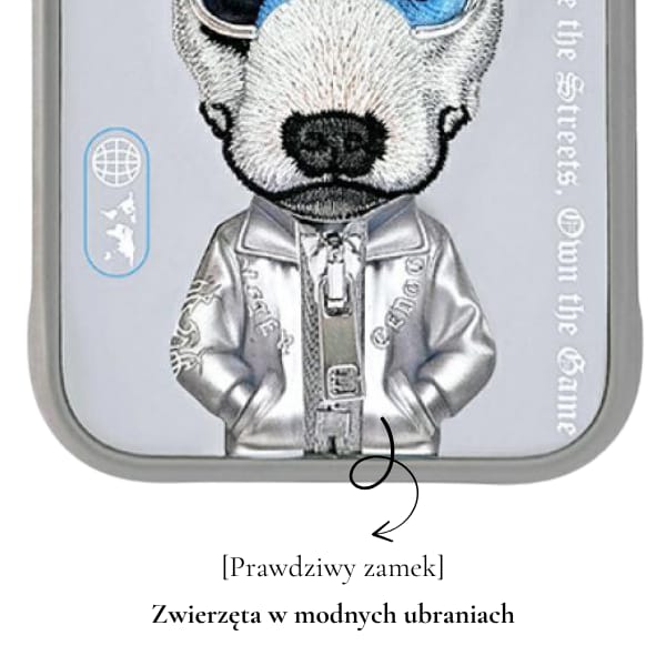 Etui Nimmy Cool&Cute 2.0 Dog do iPhone   17 Pro Max szary