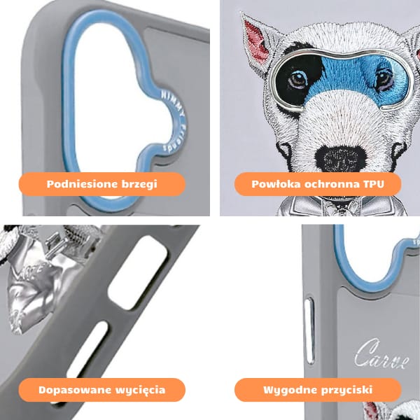 Etui Nimmy Cool&Cute 2.0 Dog do iPhone   17 szary