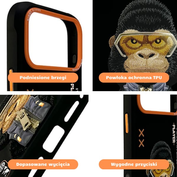 Etui Nimmy Cool&Cute 2.0 Gorilla do      iPhone 17 Pro Max czarny