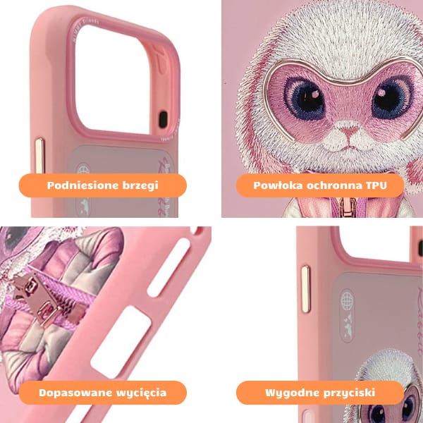 Etui Nimmy Cool&Cute 2.0 Rabbit do       iPhone 17 Pro Max różowy