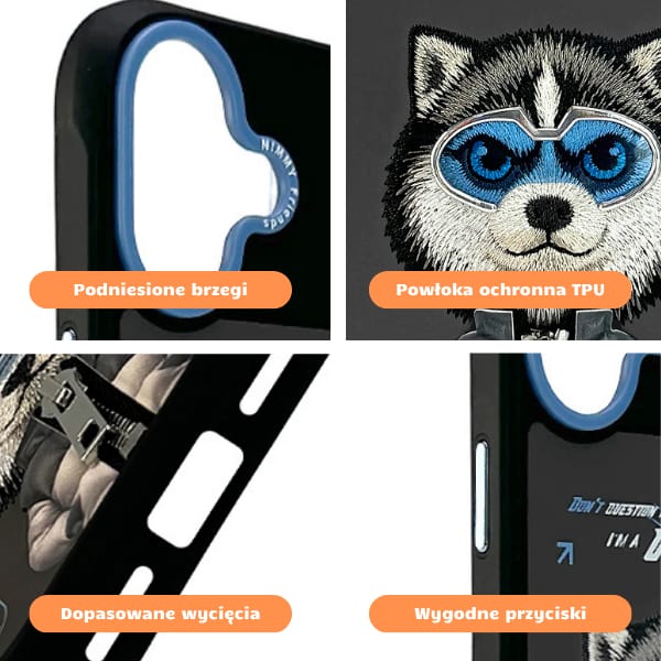 Etui Nimmy Cool&Cute 2.0 Wolf do iPhone  17 czarny