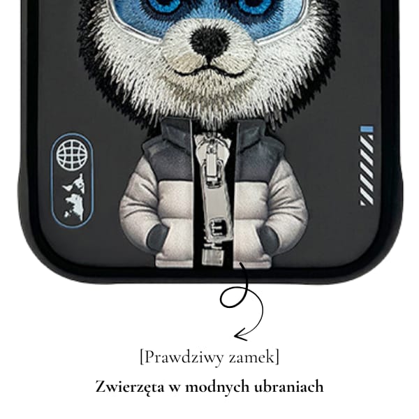 Etui Nimmy Cool&Cute 2.0 Wolf do iPhone  17 Pro Max czarny