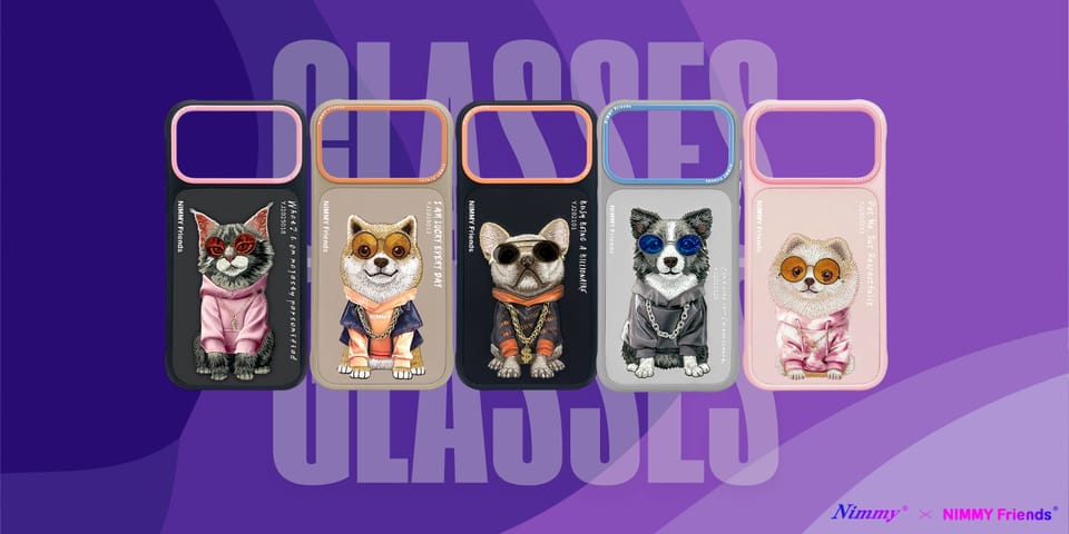Etui Nimmy Glasses Cool Dog do iPhone 17 Pro czarny