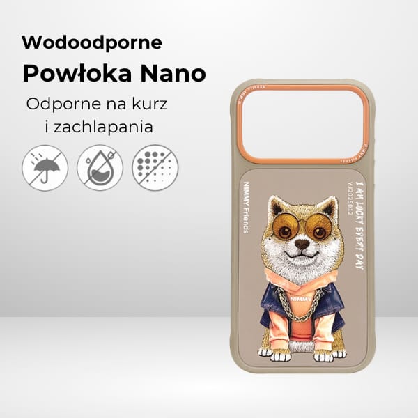 Etui Nimmy Glasses Cool Dog do iPhone 17 Pro beżowy