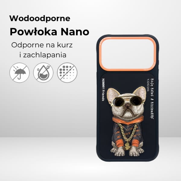 Etui Nimmy Glasses Cool Dog do iPhone 17 Pro czarny
