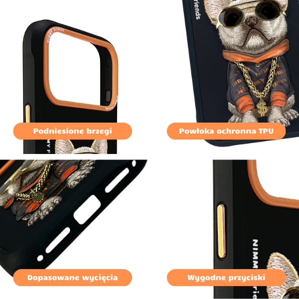 Etui Nimmy Glasses Cool Dog do iPhone 17 Pro czarny