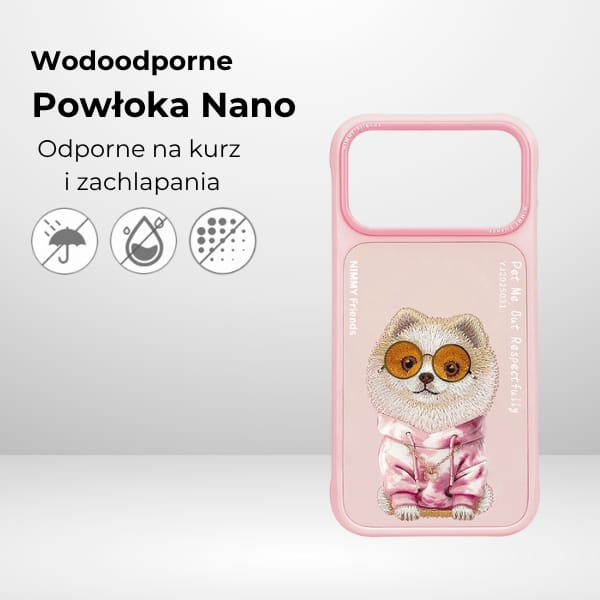 Etui Nimmy Glasses Cool Dog do iPhone 17 Pro różowy