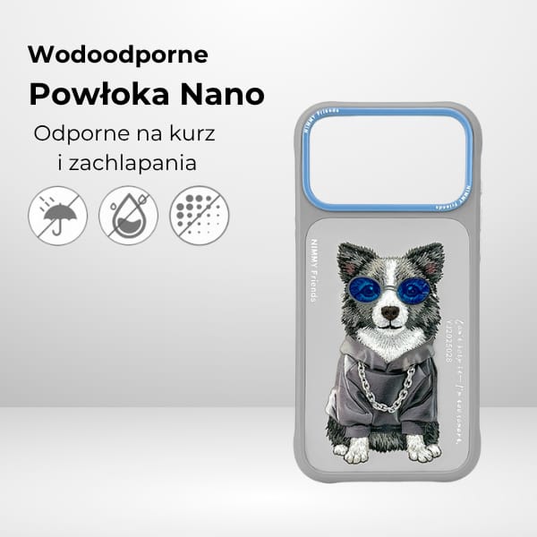 Etui Nimmy Glasses Cool Dog do iPhone 17 Pro szary