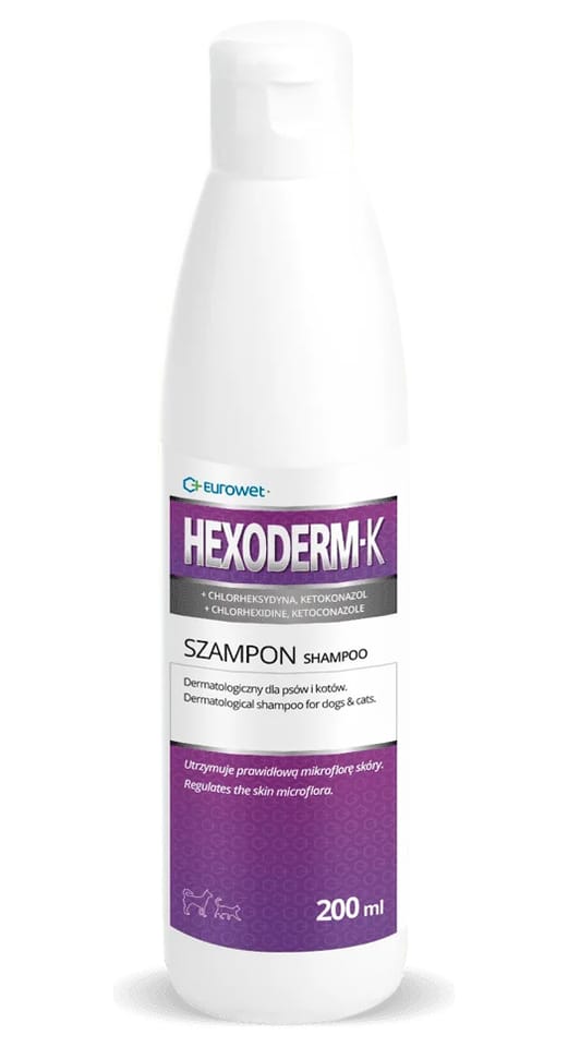 Szampon dermatologiczny dla psów i kotów 200ml Hexoderm-K 