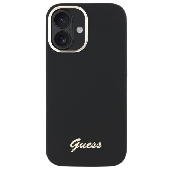 Guess GUHCP16XSMBSLK iPhone 16 Pro Max 6.9" czarny/black hardcase Silicone Script Metal Logo & Frame