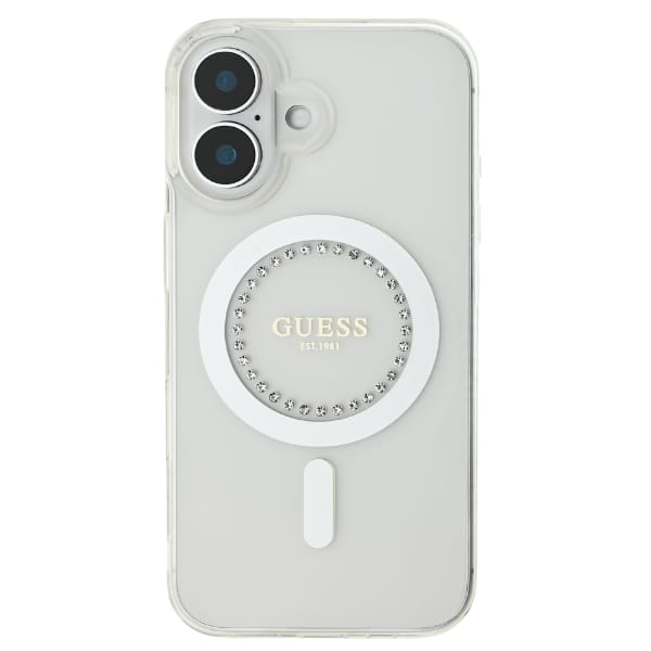 Guess GUHMP16XPFTDTEH iPhone 16 Pro Max 6.9" biały/white hardcase IML Rhinestones MagSafe