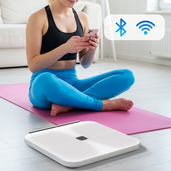 Waga do ciała AWEI SS1 wielofunkcyjna    Bluetooth 5.0 500mAh biały