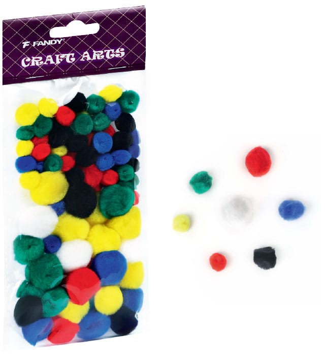 Pompony kolorowe miks 78 szt. Fandy 170-2543