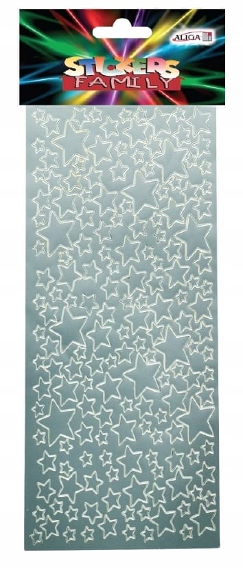 Naklejki gwiazdki złote/srebrne 10 cm x 23 cm NKX-5368 ALIGA