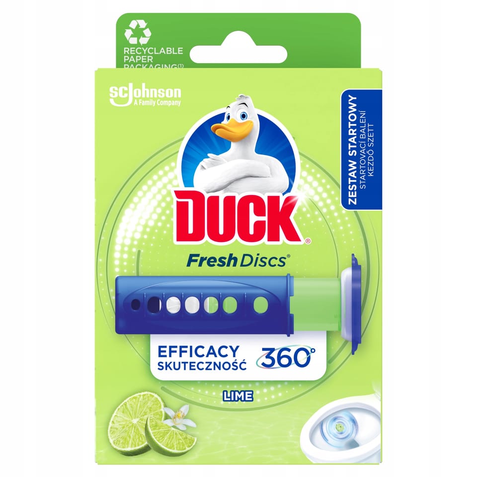 Żelowy krążek do WC z dozownikiem 36ml DUCK Lime