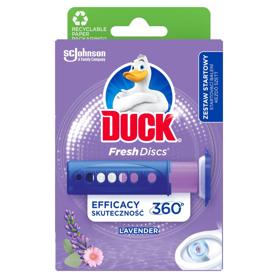 Żelowy krążek do WC z dozownikiem 36ml DUCK Lavenda