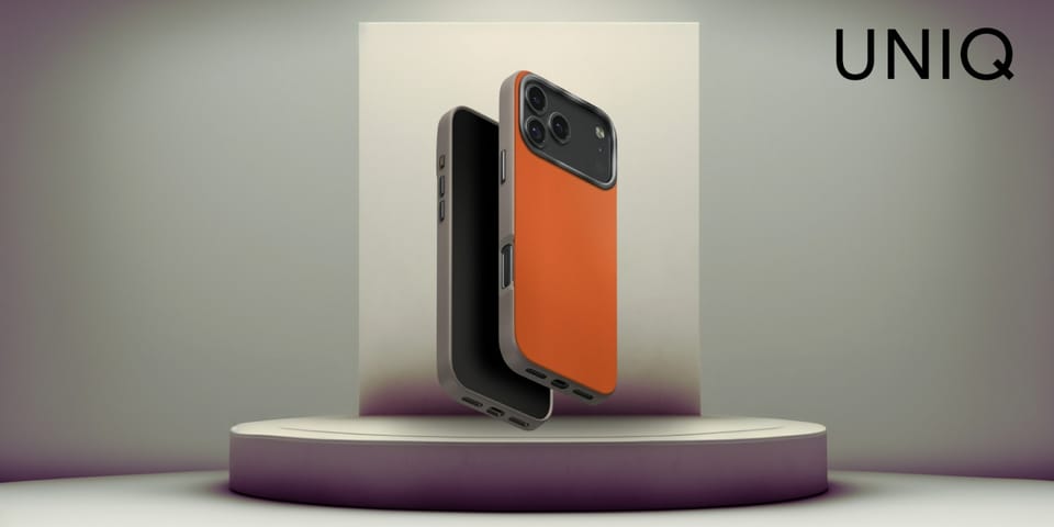 Etui UNIQ Lyden DS do iPhone 17 Pro Max  Magclick Charging pomarańczowo/szary