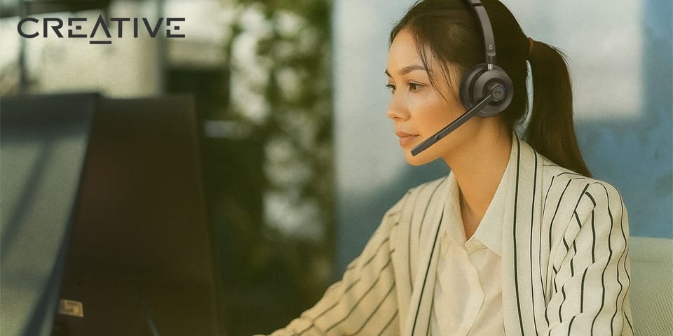 Słuchawki bezprzewodowe z mikrofonem     Creative Chat Wireless Bluetooth czarny