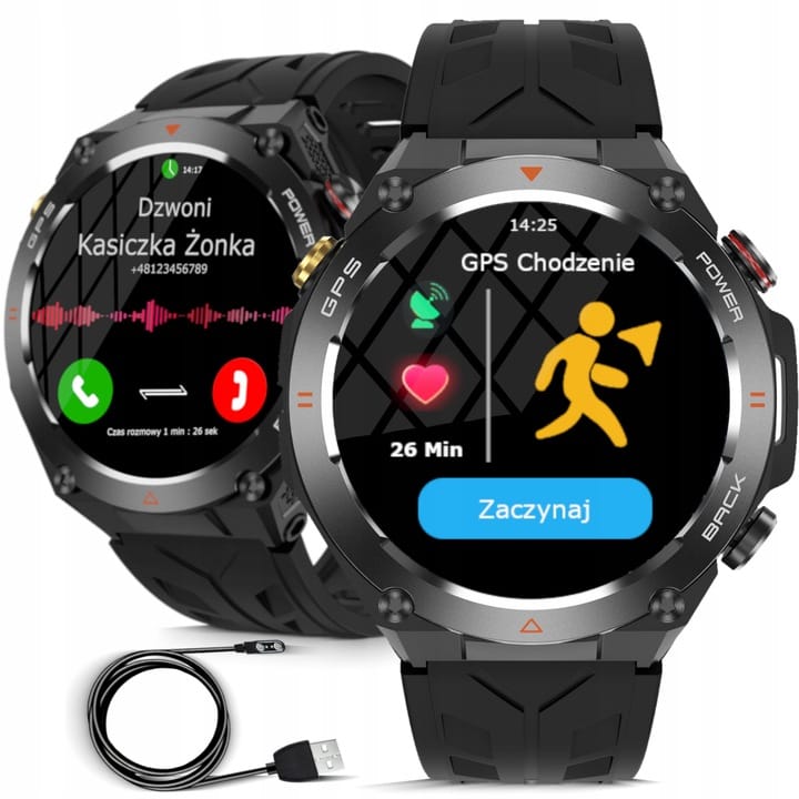 Smartwatch Męski Zegarek Wenom GT41 GPS Zdrowie Sport