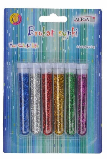 Brokat sypki bio 3g. 6 kolorów blister GL-036 ALIGA